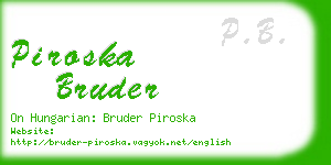 piroska bruder business card